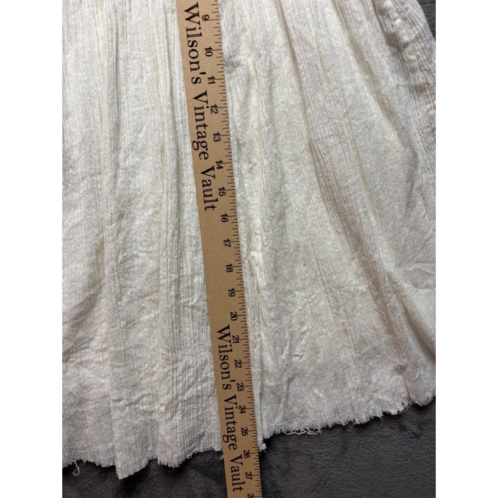 Free People Dress Womens L Large White Lace Smocked Side Button Boho Hippie - Picture 9 of 12